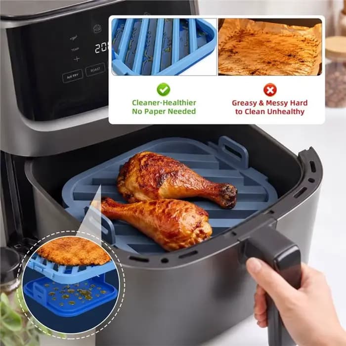 BSEVB - Accessoires de cuisine, Plaque de cuisson multifonctionnelle, Friteuse à air avec contrôle de l'huile, Grille de barbecue en silicone