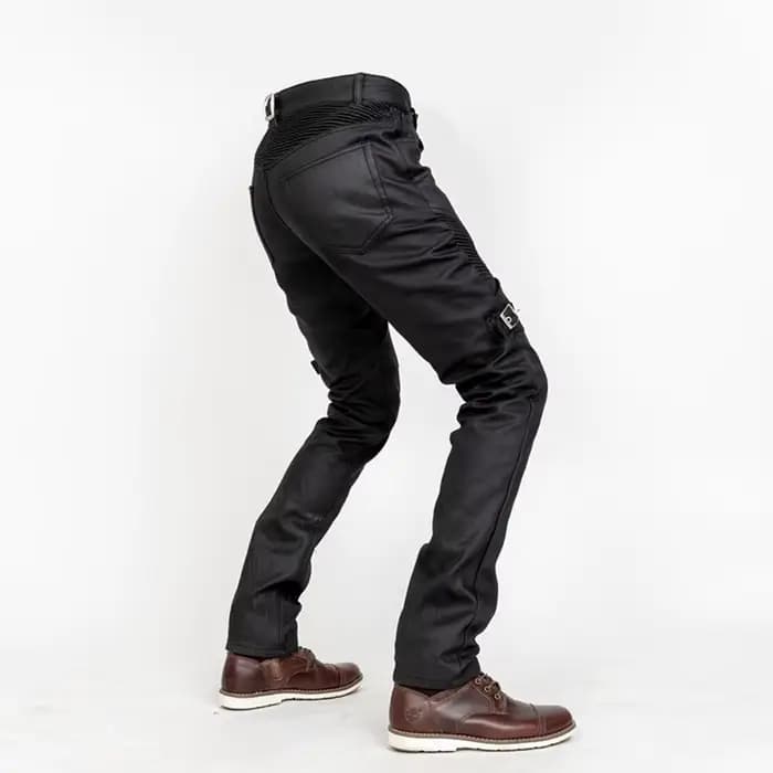 Pantalon de moto avec revêtement ciré à l'huile coupe-vent