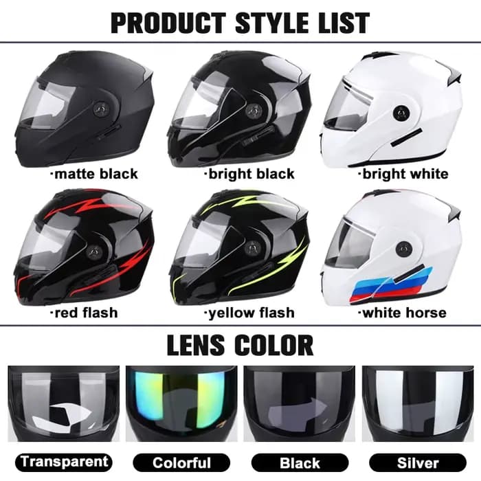 Casque intégral de moto à Double lentille