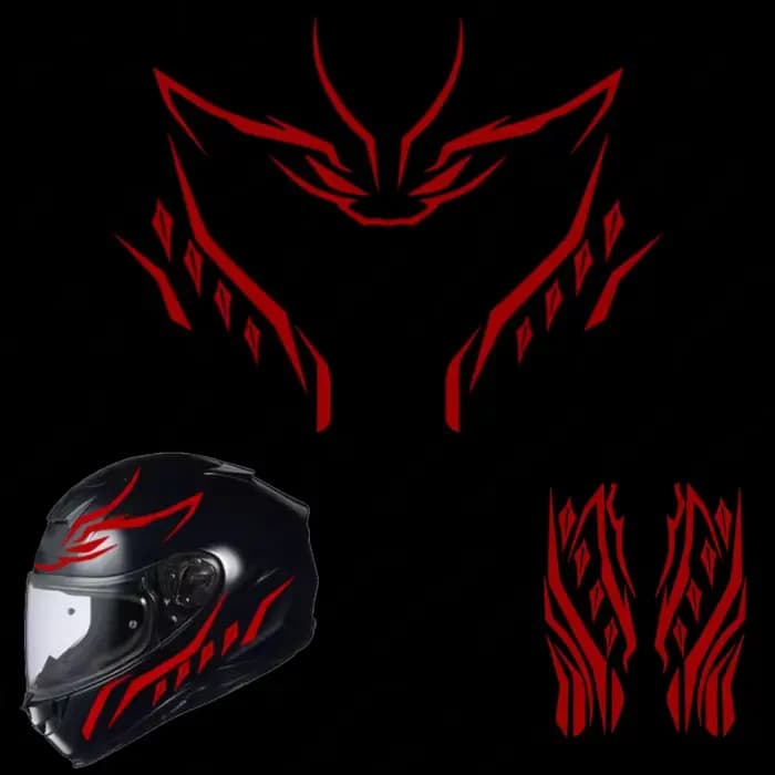 Autocollants de casque, accessoires de moto, décoration modifiée pour panthère noire jaune rouge abstraite