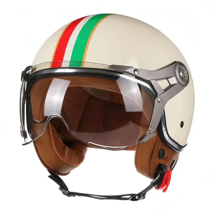 Casque de Moto Vintage BLD Jet avec visière