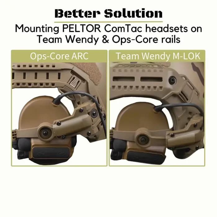 Adaptateur de Rail de casque pour PELTOR ComTac Airsoft