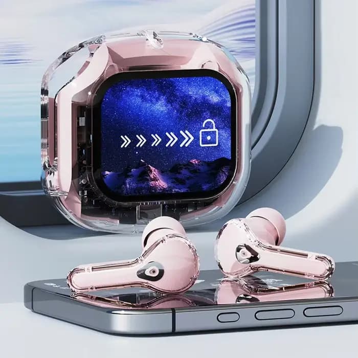 Écouteurs sans fil Bluetooth, réduction du bruit, binauraux, petits écouteurs intra-auriculaires, affichage LCD, basses stéréo, TWS, casque de sport