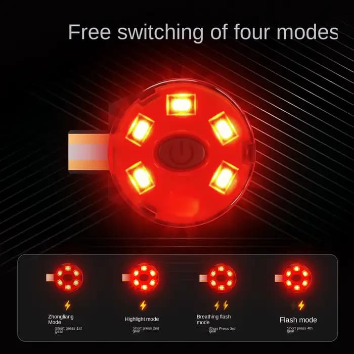 Lumière de casque de moto rechargeable