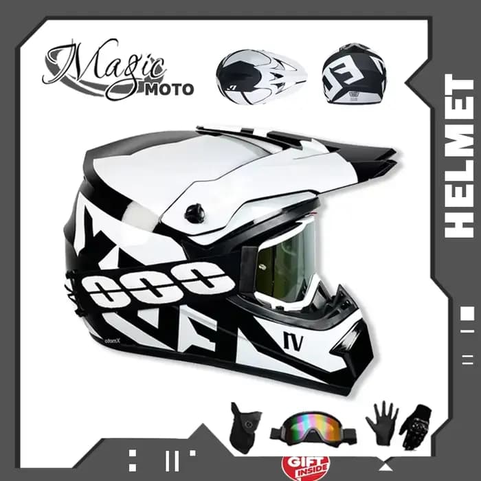 Kit casque de motocross DOT/ECE – Face intégral pour adultes et jeunes
