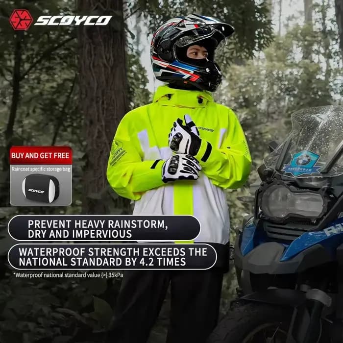 SCOYCO moto imperméable costume hommes prévention des tempêtes de pluie fendu veste