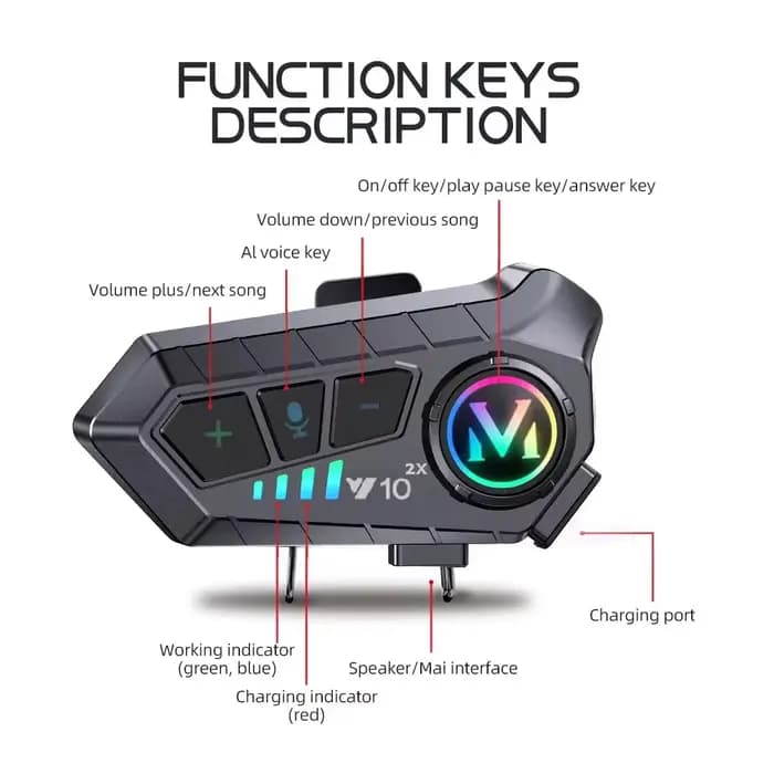 Interphone Bluetooth pour casque de moto