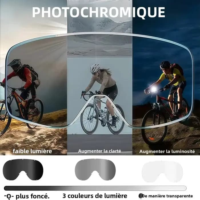 Lunettes de moto photochromiques pour la conduite de jour et de nuit