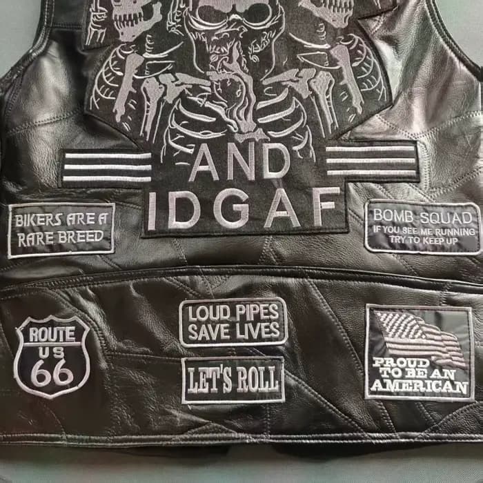 Veste de moto vintage pour homme en cuir véritable
