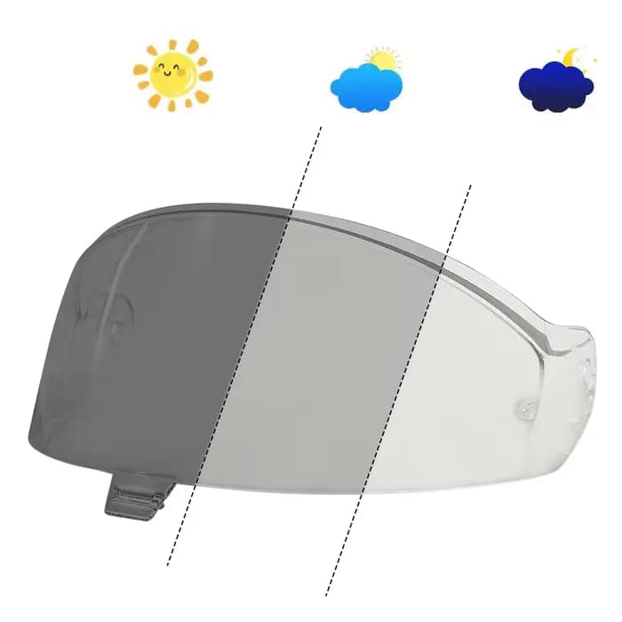 Casque photochromique visière Protection Uv Casco Moto pare-soleil
