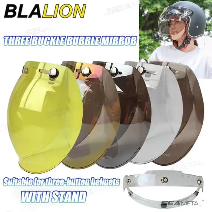 BLALION Casque de moto Visière de protection à bulles Anti-buée