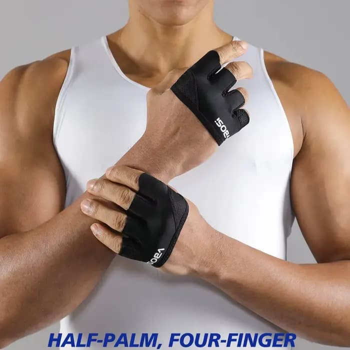 VBOSI 1 paire de gants d'entraînement légers à quatre doigts – Adhérence antidérapante pour le fitness