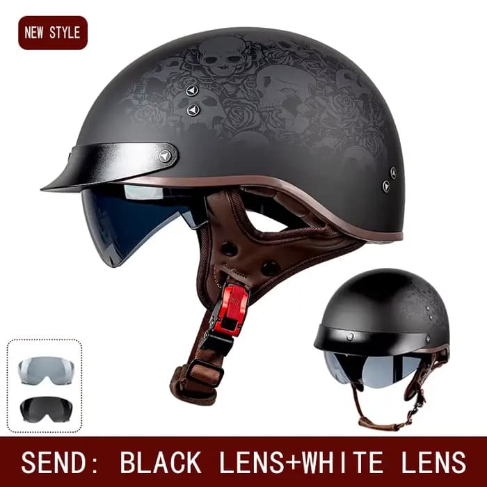 Nouveau casque de moto électrique Standard quatre saisons demi-casque rétro universel