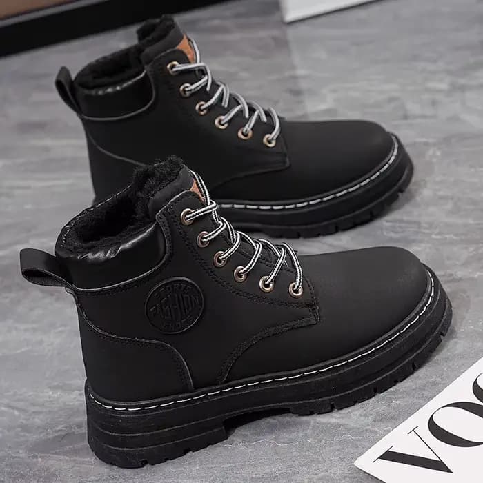 Bottes pour femmes 2026, bottes de travail montantes, style britannique, version coréenne, à semelle épaisse, à lacets, antidérapantes, chaudes et imperméables