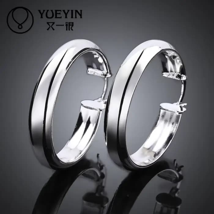 Accessoires bijoux en argent Sterling boucles d'oreilles femme mode Brincos crochet d'oreille ornements à la mode grand cerceau boucle d'oreille ronde