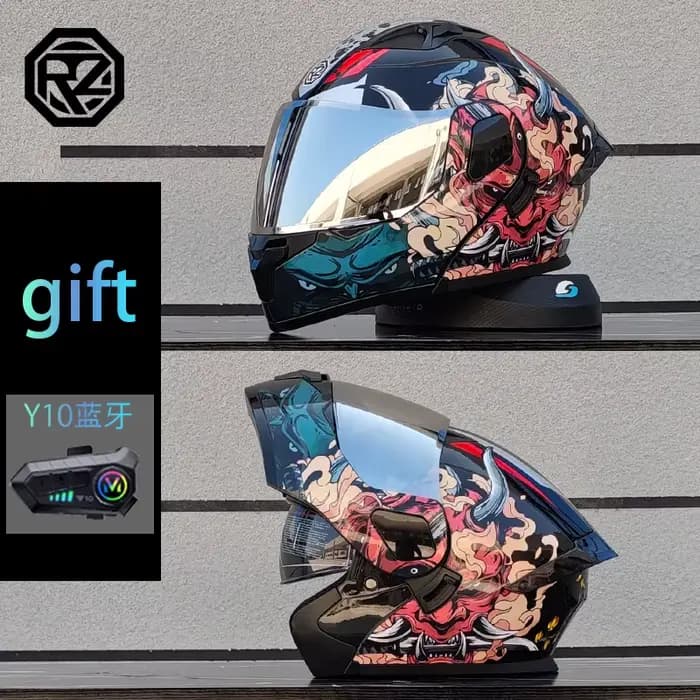Casque modulaire de moto de secousse avec des écouteurs de Bluetooth