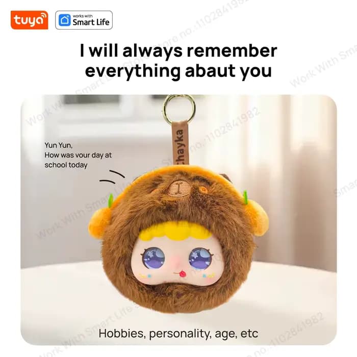 Robot en peluche intelligent Tuya AI avec yeux LED et commande vocale