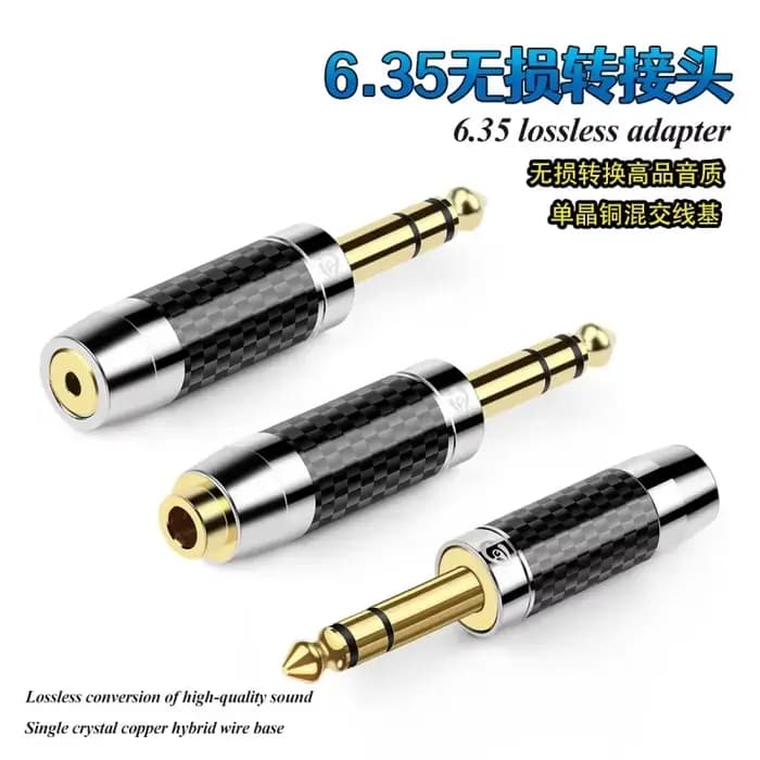 Adaptateur de casque 6.35mm à 2.5 3.5 4.4mm, convertisseur Audio en Fiber de carbone, décodage 3 5 Jack à 6 3 écouteurs, connecteurs mâles et femelles