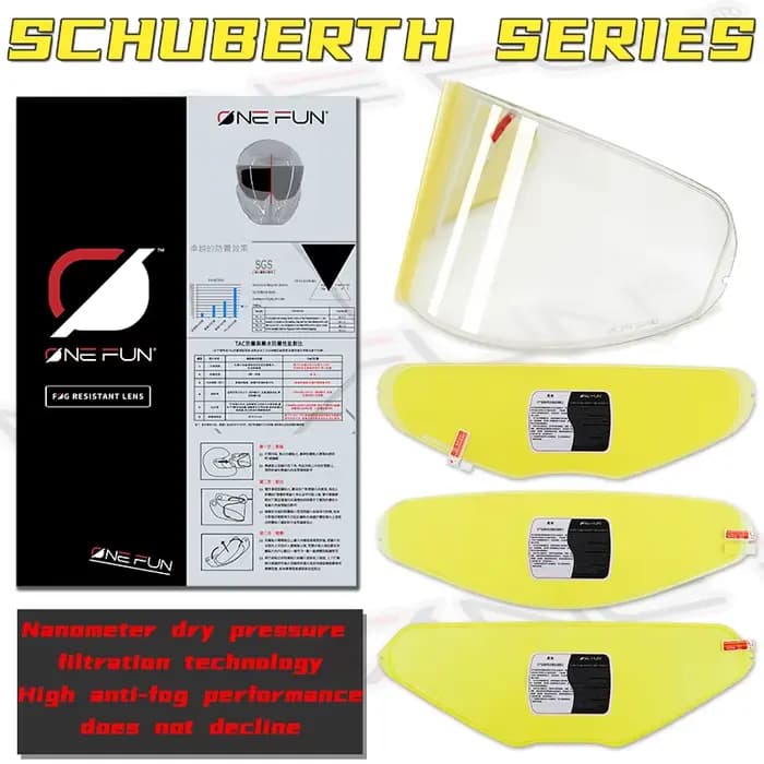 Film autocollant anti-buée pour casque Schuberth C3 C4 C5 S2 S3 E1 E2 PRO BSIC CARBON C3/C4/C5 PRO/ C3