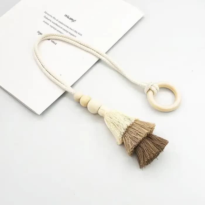 Accessoires de rideaux bohèmes, boucle de rideau simple avec décoration en pompon