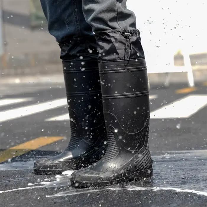 Bottes de pluie montantes noires pour hommes