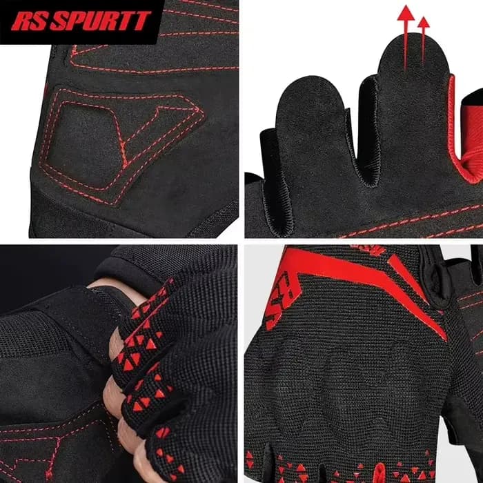 RS SPURTT RS09 gants Moto Polyester microfibre mince respirant anti-dérapant hommes femmes été demi doigt
