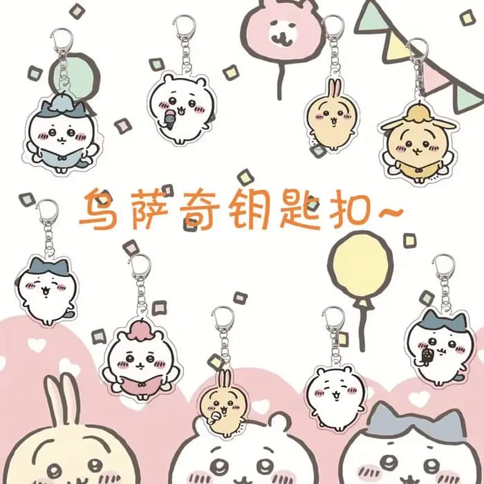 Porte-clés Kawaii Usagi Chiikawa en acrylique, pendentif de dessin animé mignon, breloque de sac, porte-clés pour filles, adolescentes, accessoire de sac à dos, cadeau