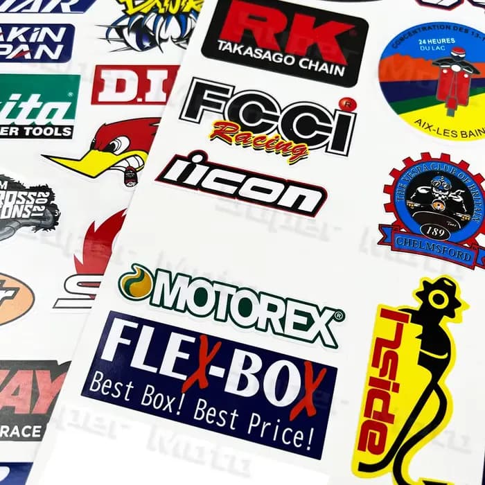 Autocollants de moto, logo de sponsor de course