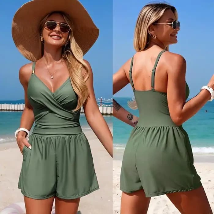 Maillot de bain conservateur pour femmes, maillot de bain modeste, short long décontracté, design athlétique, tissu à séchage rapide