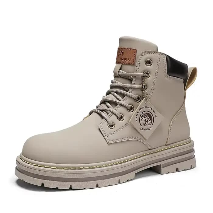 Bottes hautes chaussures en cuir pour hommes mode moto bottines