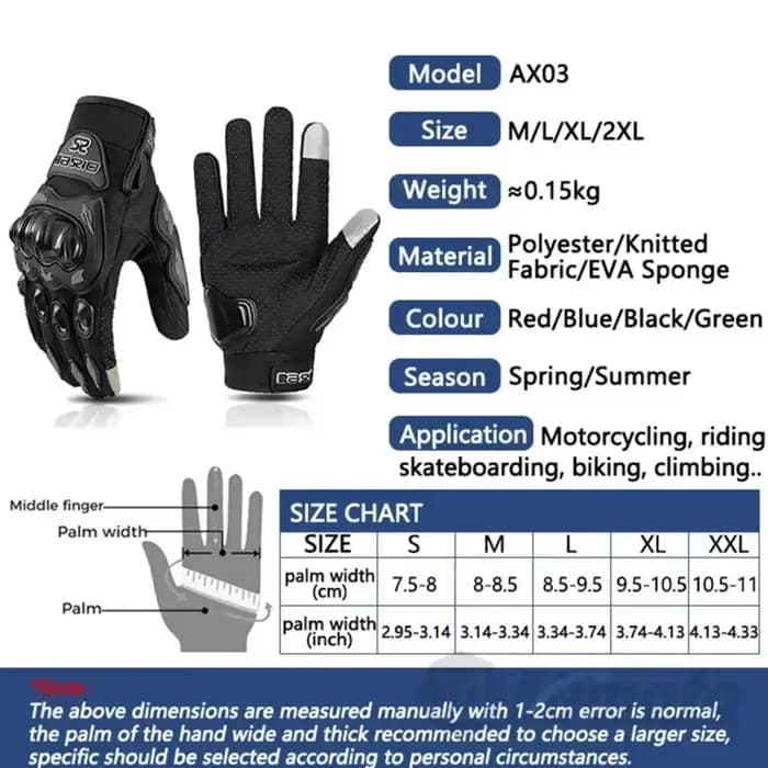Gants d'escalade de moto en maille d'été