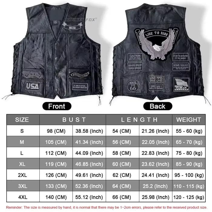 Blouson de Moto en Cuir Brodé pour Homme