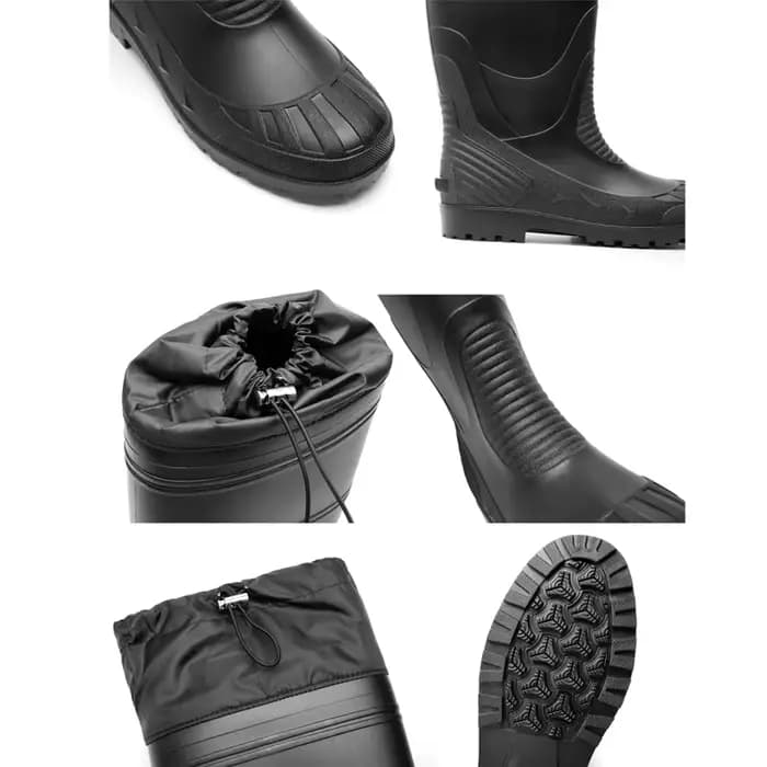 Bottes de pluie montantes noires pour hommes