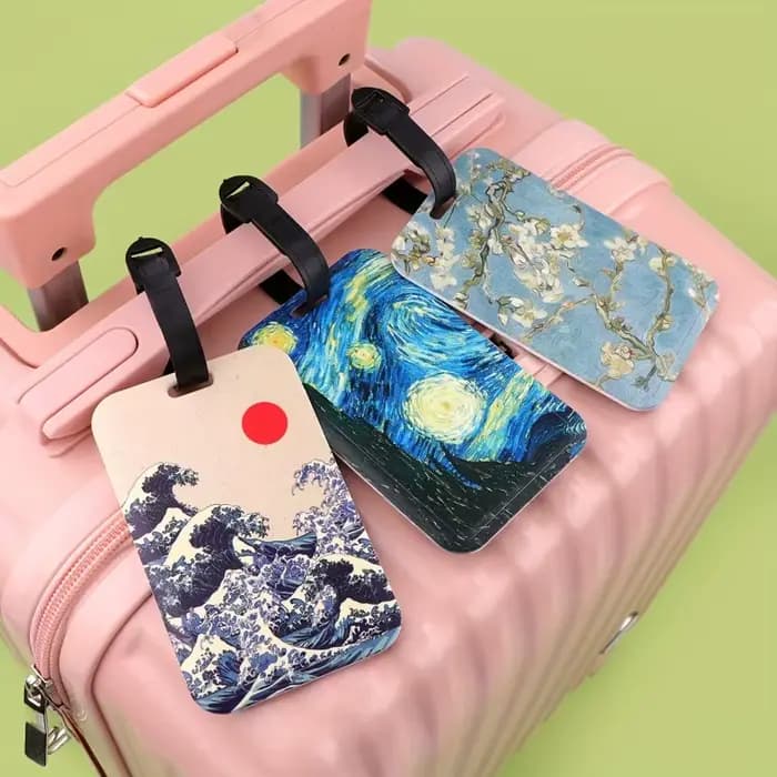 Étiquette de bagage créative inspirée de l'art de Van Gogh, l'accessoire de voyage idéal, incluant une étiquette d'identification portable pour valise, anti-perte