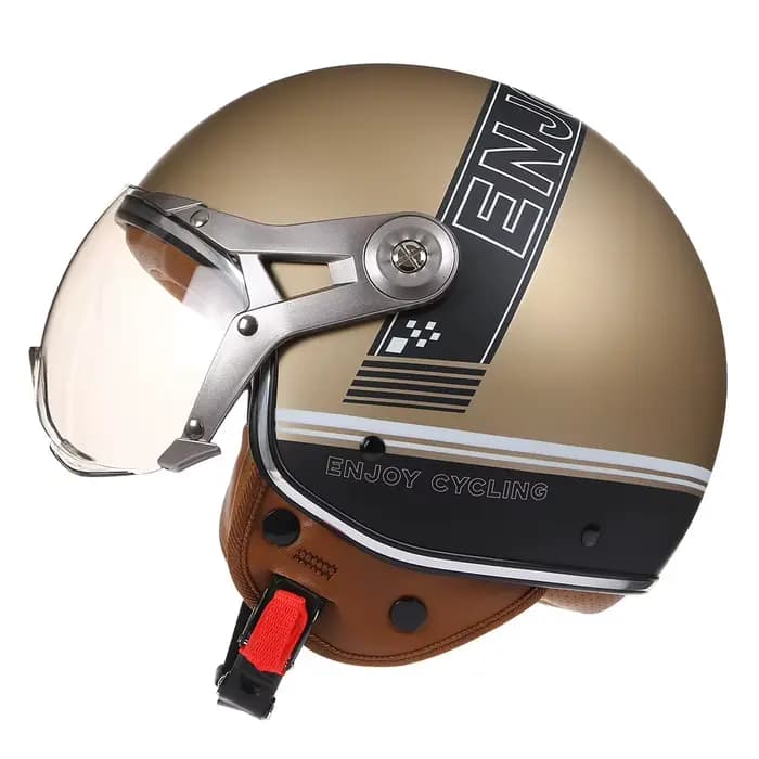 Casque de Moto Vintage TT & COCASCOS Jet avec visière