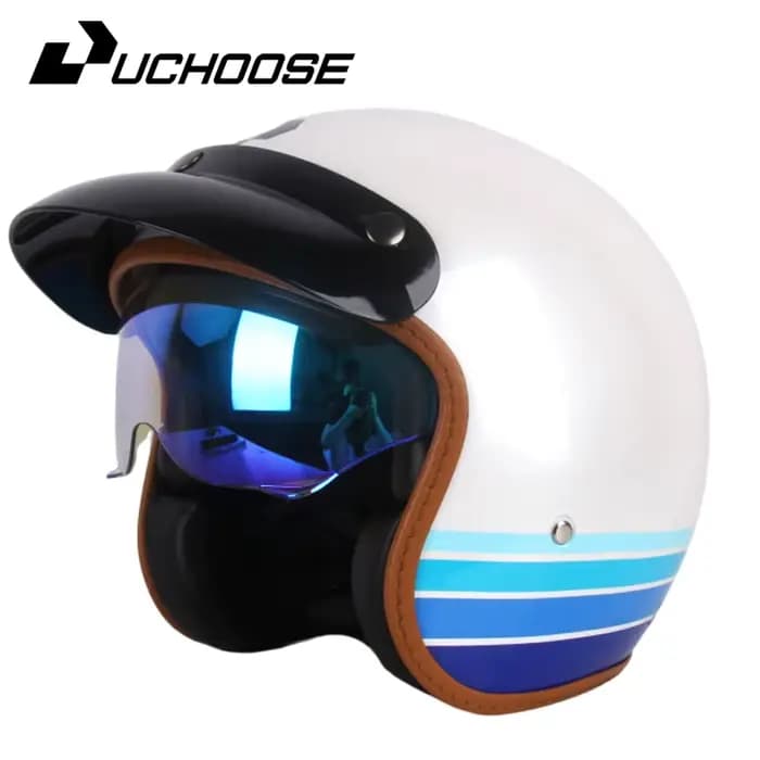Casque de moto rétro certifié DOT Open Face pour hommes