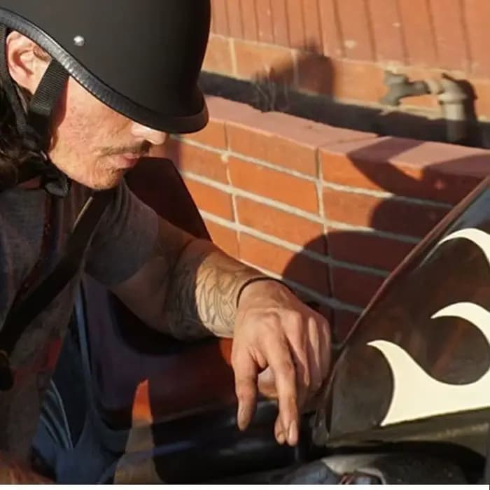 Casque de moto classique rétro ouvert