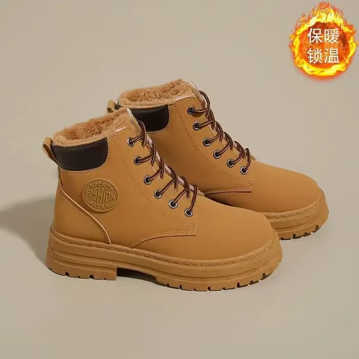 Bottes pour femmes 2026, bottes de travail montantes, style britannique, version coréenne, à semelle épaisse, à lacets, antidérapantes, chaudes et imperméables