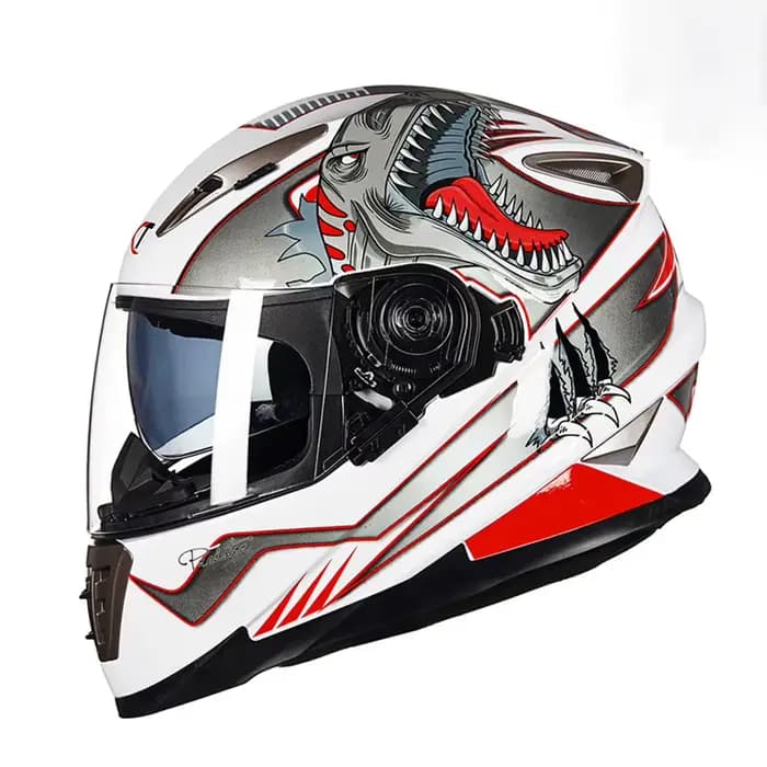 Casque de moto intégral hommes femmes DOT hiver sécurité Anti-buée étanche double lentille équitation