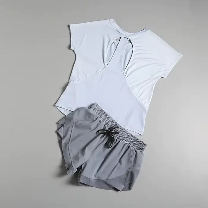Belle combinaison de yoga professionnelle ample pour femmes en été, entraînement pour débutants, course à pied, gymnase, combinaison de sport en maille à séchage rapide