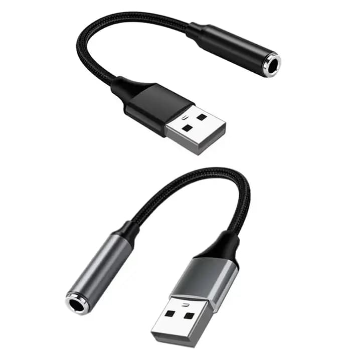 Adaptateur audio USB vers prise jack 3,5 mm, casque/microphone USB vers 3,5 mm, son stéréo externe pour ordinateurs portables