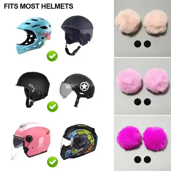 Autocollants Oreilles de Chat en Peluche pour Casque de Moto