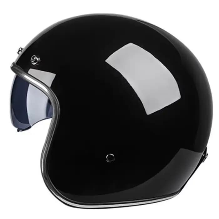Casque de Moto Vintage à Visière Intérieure Approuvé par le DOT