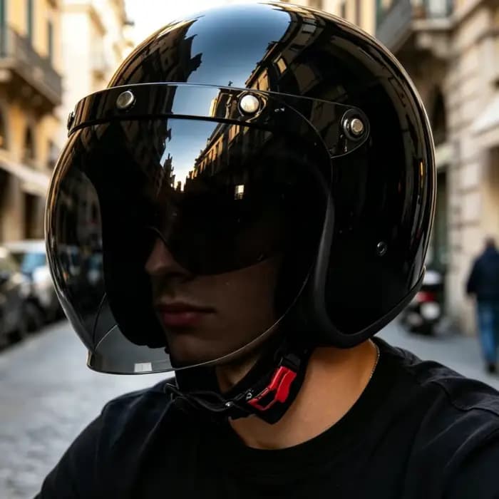 Casque Open Face 3/4 Jet avec visière à bulles
