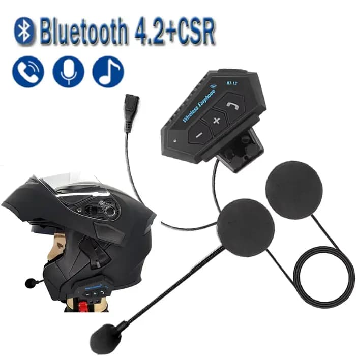 Casque Bluetooth sans fil pour casque de moto BT12