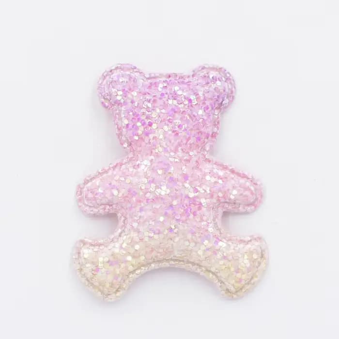 6 Pièces Accessoires Cheveux DIY Paillettes Iridescentes Appliques Ours Décoratives pour Gâteaux et Desserts Fête Anniversaire Filles