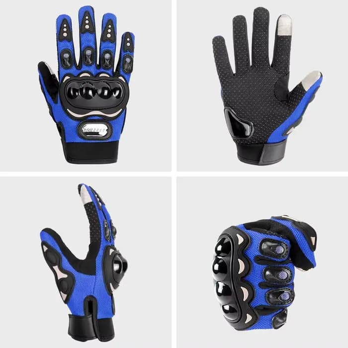Gants de Moto bleus pour écran tactile