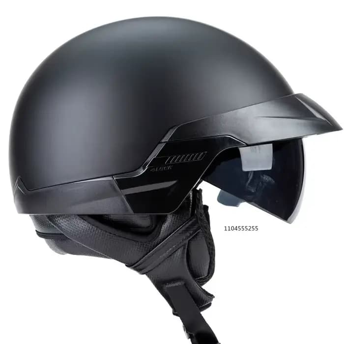 Casque de Moto rétro visage ouvert demi-casques Cruiser Vintage avec pare-soleil boucle à dégagement rapide