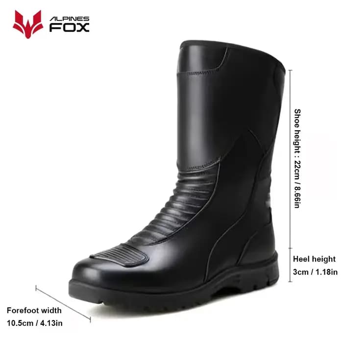 Bottes d'équitation de moto vintage en cuir pour hommes