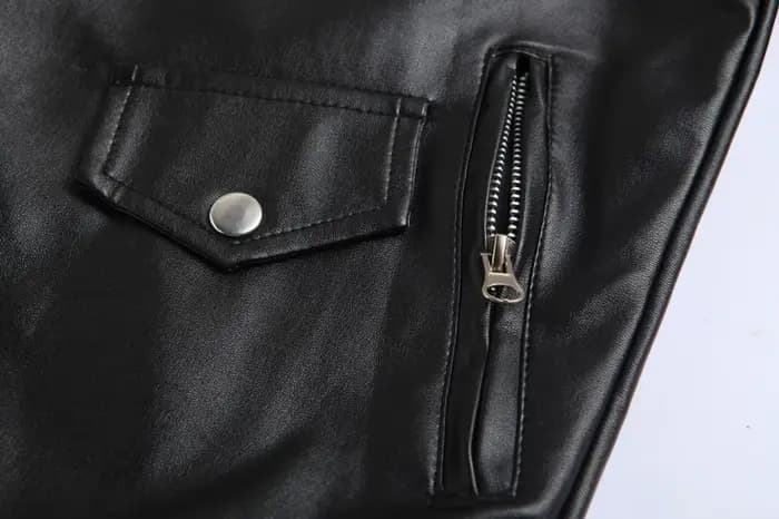 Veste en cuir PU pour hommes